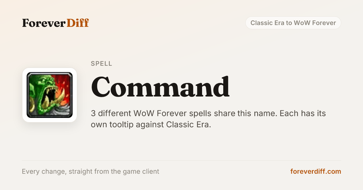 Command - Classic Era Orc Racial, Removed in WoW Forever